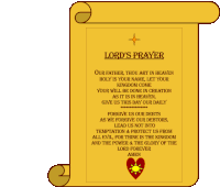 Lords Prayer Scroll Sticker - Lords Prayer Scroll Heart Stickers