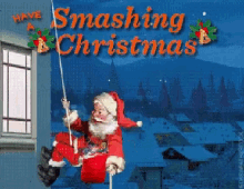 Christmas Jokes Smashing Christmas GIF - Christmas Jokes Smashing Christmas Funny Santa GIFs