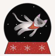 christmas cat snow snowflakes globe christmas cat snow snowflakes globe