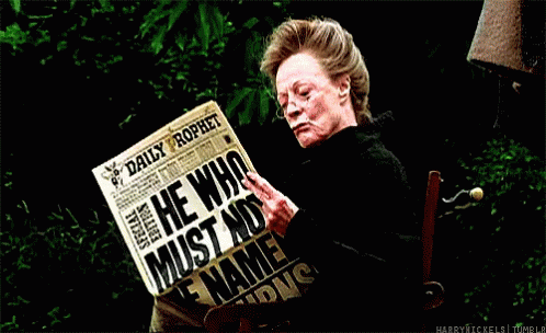 Reading The News GIF - Harrypotter News GIFs