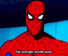 Spiderman Fair Enough GIF - Spiderman Fair Enough Pickle Puss GIFs