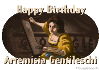 Artemisia Gentileschi Caravaggio Sticker - Artemisia Gentileschi Caravaggio Happy Birthday Stickers