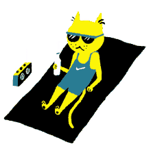 cat summer cool elisetta animation