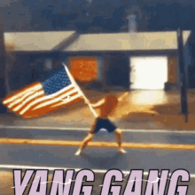 Yang Gang Flag GIF - Yang Gang Flag Hands Up GIFs