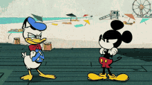 disney mickey mouse donald duck fight