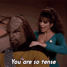 You Are So Tense Deanna Troi GIF - You Are So Tense Deanna Troi Worf GIFs
