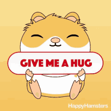 happy hamsters give me a hug hamster animal hug
