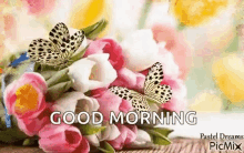 Good Morning Butterflies GIF - Good Morning Butterflies Flowers GIFs