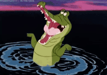 happy splashing excited peter pan crocodile