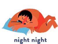 Night Sleep Sticker - Night Sleep Bedtime Stickers