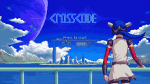 crosscode title press to start gaming video game