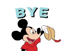 Mickey Mouse Bye Sticker - Mickey Mouse Bye Waving Stickers
