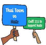 Thai Town Vs Hate Odio Sticker - Thai Town Vs Hate Thai Town Odio Stickers