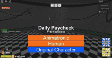 roblox daily paycheck video game
