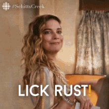 Lick Rust Thank You Annie Murphy GIF - Lick Rust Thank You Annie Murphy Alexis GIFs
