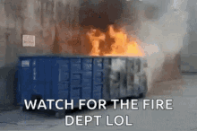 Dumpster Fire GIF - Dumpster Fire Watch Fo The Fire Dept GIFs