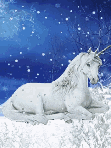 Fantasy Unicorn GIF - Fantasy Unicorn Snowing GIFs