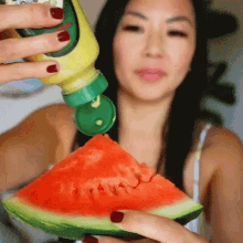 Putting Mustard On Watermelon Tinger Hseih GIF - Putting Mustard On Watermelon Tinger Hseih Dashofting GIFs