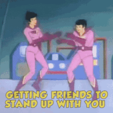 Getting Friends To Stand Up With You Twin GIF - Getting Friends To Stand Up With You Friends Stand Up GIFs