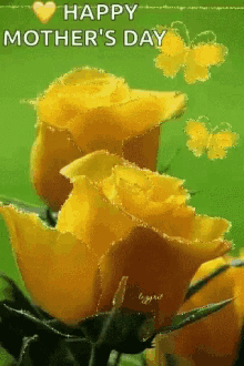 Happy Mothers Day Yellow Rose GIF - Happy Mothers Day Yellow Rose Roses GIFs