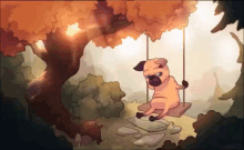pug swing sad lonely all by myself