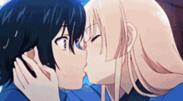 Anime kiss gif