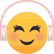 listening sweet n sassy joypixels happy headphones