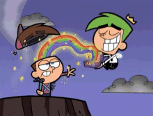 Rainbow Knowledge - Fairly Odd Parents GIF - Fairly Odd Parents Cosmo Timmy GIFs