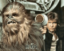 เป่าผม เสริมสวย ชิวแบคคา ฮัน โซโล GIF - Han Solo Chewbacca Star Wars GIFs