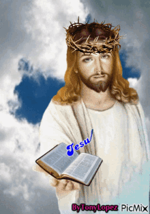 Jesus Con La Santa Escrituras Bible GIF - Jesus Con La Santa Escrituras Jesus Bible GIFs