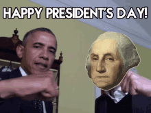 Happy Presidents Day GIF - Presidents Day Obama George Washington GIFs