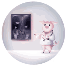 Butterflies In Stomach With X-ray GIF - Doctor Pig Pig Butterflies GIFs