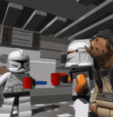 Lego Star Wars Clone Troopers GIF - Lego Star Wars Clone Troopers Drinking Coffee GIFs