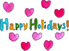 Happy Holidays Hearts GIF - Happy Holidays Hearts Watercolor GIFs
