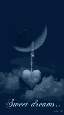 Sweet Dreams Crescent Moon GIF - Sweet Dreams Crescent Moon Heart GIFs