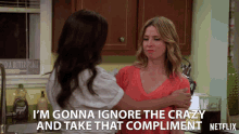 Im Gonna Ignore The Crazy And Take That Compliment Ill Take The Compliment GIF - Im Gonna Ignore The Crazy And Take That Compliment Ill Take The Compliment Ill Bypass The Crazy But Thank You GIFs