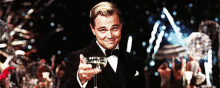 Yup GIF - The Great Gatsby Leonardo Dicaprio Cheers GIFs
