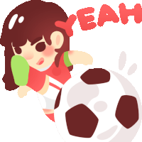 Player Kicks Ball And Says "Yeah" In English Sticker - Soccer Ball Kick Hit Stickers