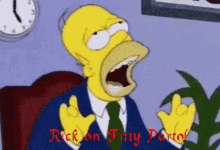Rick On Titty Patrol Drooling GIF - Rick On Titty Patrol Drooling Homer Simpson GIFs