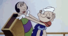 Popeye / Olivia Palito / Beijos / Dia Dos Namorados GIF - Kisses Olive Oyl Popeye GIFs