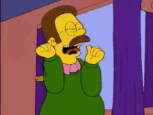 Ned Excited GIF - Ned Excited The Simpsons GIFs