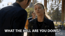 What The Hell Are You Doing Chloe Decker GIF - What The Hell Are You Doing Chloe Decker Lauren German GIFs