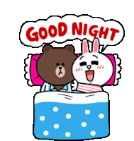 Cony And Brown Night Night Sticker - Cony And Brown Night Night Good Night Stickers
