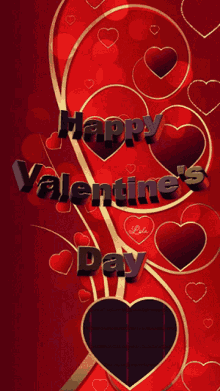 happy valentines day love hearts shiny