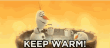 Keep Warm Cheers GIF - Keep Warm Cheers Snowman GIFs
