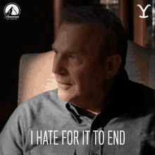 I Hate For It To End Kevin Costner GIF - I Hate For It To End Kevin Costner John Dutton GIFs
