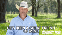 Hes Been A Great Friend Of Mine Booger Brown GIF - Hes Been A Great Friend Of Mine Booger Brown The Cowboy Way GIFs