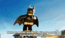 Batman Works Alone Lego GIF - Batman Works Alone Batman Lego GIFs