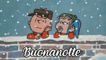 Buonanotte Natalizio Dormi Bene Dolce Notte Nevica Inverno Natale Peanuts GIF - Good Night Sweet Dreams Snow GIFs