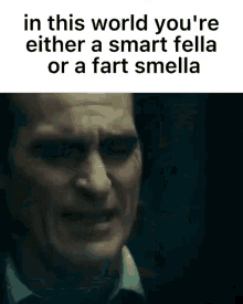 In This World Youre Either A Smart Fella Or A Fart Smella Joker GIF - In This World Youre Either A Smart Fella Or A Fart Smella Joker Fart GIFs